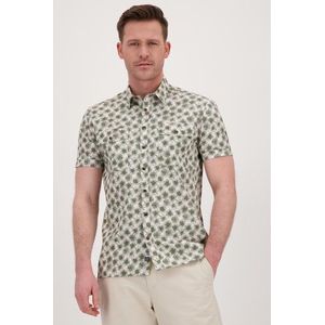 Groen hemd met bloemenprint - Regular fit