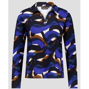 Polo met blauwe print
