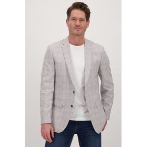 Lichtgrijze, fijn geruite blazer - Regular fit