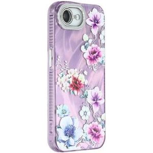 iPhone 16e Frühling galvanisiert IMD Hybrid Hülle mit Kamera Schutz - lila Blumen