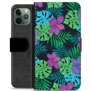 iPhone 11 Pro Premium Schutzhülle mit Geldbörse - Tropische Blumen