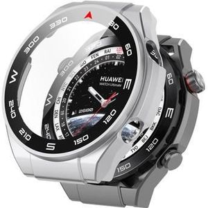 Huawei Watch Ultimate Kunststoff Hülle mit Panzerglas - 9H - Silber