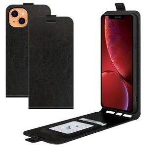 iPhone 13 Vertikales Flip Case mit Kartensteckplatz - Schwarz