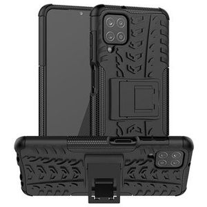 Anti-Rutsch Samsung Galaxy A12 Hybrid Hülle mit Ständer - Schwarz