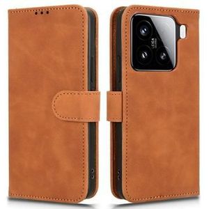 Xiaomi 15 Pro Wallet Schutzhülle mit Magnetverschluss - Braun