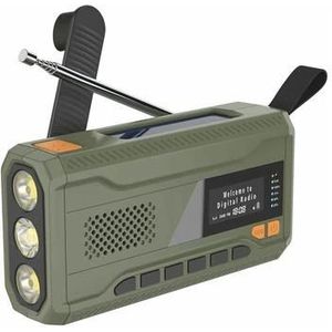 Tragbares Solar-Handkurbel-Notfallradio mit LED-Taschenlampe, Powerbank WR-6D - DAB/FM, 4500mAh