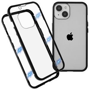 iPhone 14 Plus Magnetisches Hülle mit Panzerglas - 9H - Schwarz