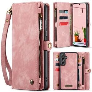Samsung Galaxy S25 Caseme 008 2-in-1 Multifunktions Wallet Hülle - Rosa
