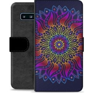 Samsung Galaxy S10 Premium Schutzhülle mit Geldbörse - Buntes Mandala