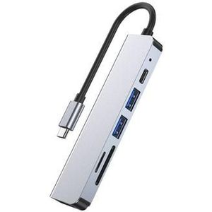 Tech-Protect V4 6-in-1 USB-C Hub Adapter - Grey