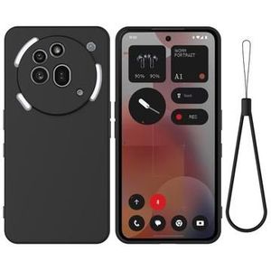 Nothing Phone (3a) Pro Liquid Silikonhülle mit Handschlaufe - Schwarz
