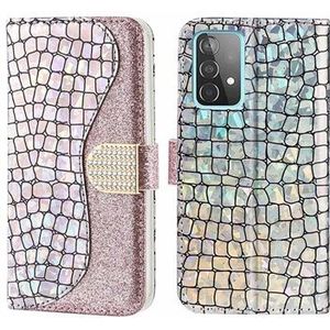 Croco Bling Serie Samsung Galaxy A52 5G, Galaxy A52s Wallet Schutzhülle - Roségold