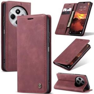 Xiaomi Redmi 14C Caseme 013 Serie Schutzhülle mit Geldbörse - Weinrot