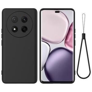 Honor X60 Pro/X9c/Magic7 Lite Liquid Silikonhülle mit Handschlaufe - Schwarz