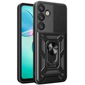Samsung Galaxy S25 Drehring-Hybrid Hülle mit Kameraschutz - Schwarz