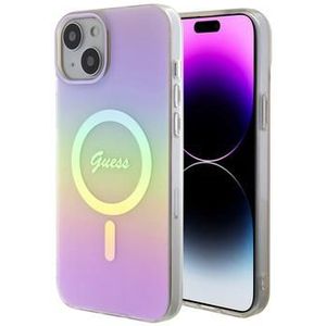 iPhone 15 Guess IML Iridescent Skript Mag Hülle - Pink