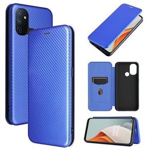 OnePlus Nord N100 Flip Case - Karbonfaser - Blau