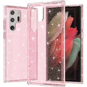 Samsung Galaxy S22 Ultra 5G Stylish Glitter Serie Hybrid Hülle - Rosa
