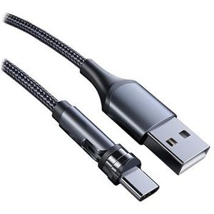 Ladekabel mit drehbarem Magnetstecker - 2m, USB-C - Schwarz