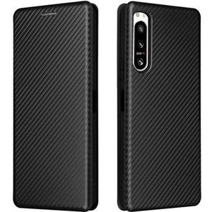 Sony Xperia 5 IV Flip Case - Karbonfaser - Schwarz