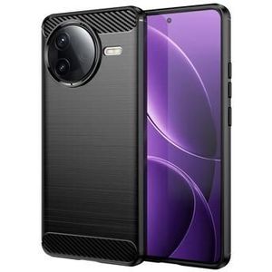 Xiaomi Redmi K80/Poco F7 Pro Gebürstete TPU Hülle - Karbonfaser - Schwarz
