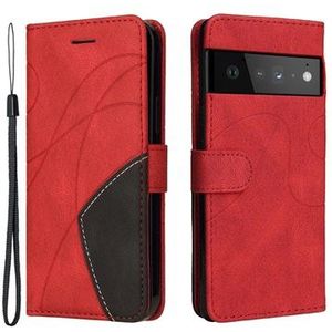 Bi-Color Series Google Pixel 6 Wallet Hülle - Rot