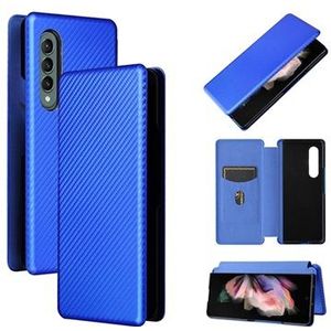 Samsung Galaxy Z Fold3 5G Flip Case - Karbonfaser - Blau
