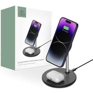 Tech-Protect A21 2-in-1 Wireless-Ladegerät 15W - MagSafe-kompatibel - Schwarz