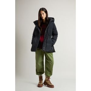 Woolrich Damen Daunenjacke Alsea aus Stretchnylon mit abnehmbarer Kapuze Schwarz Größe M