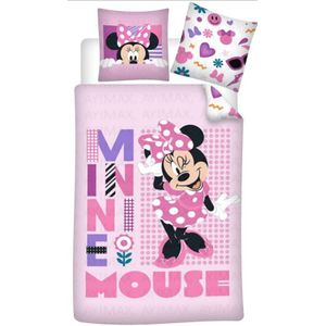 Disney Minnie Mouse Dekbedovertrek, Happy - Eenpersoons - 140 x 200 cm - Polycotton