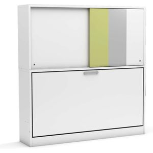 Eenpersoons opklapbed Academy met  kastruimte - Verde - Polyether matras SG 40 - 80 KG