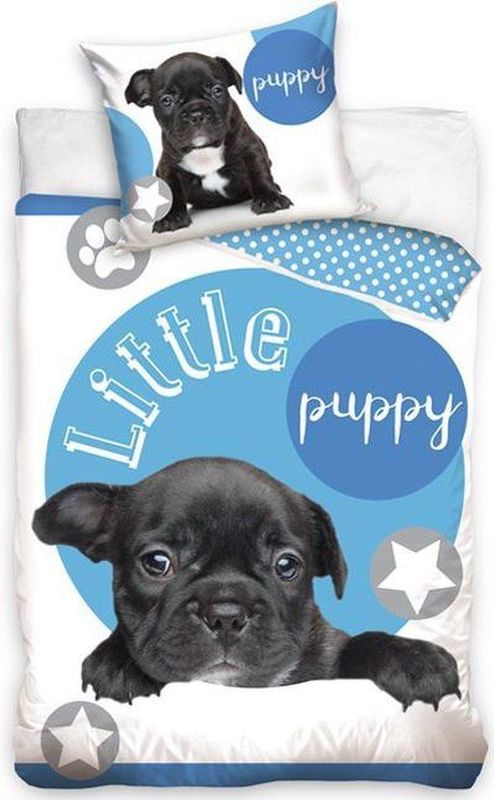 Dreamee - Little Puppy - Dekbedovertrek - Wit - Katoen