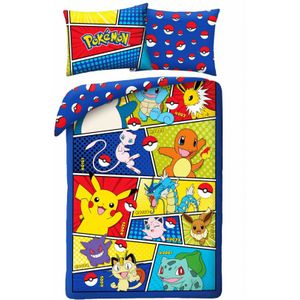 Pokemon - Dekbedovertrek - Katoen - Multicolor - 140 x 200 cm