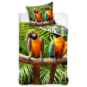 Parkiet dekbedovertrek Vogel 140x200 Katoen Kussensloop 60x70