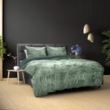 Dreamhouse dekbedovertrek Crushed Velvet Cotton Bottle Donker Groen 140 x 220 cm