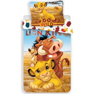 The Lion King Dekbedovertrek, Go Wild - 140x200 + 70x90cm - Katoen