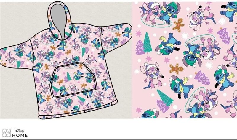 Disney Lilo & Stitch Hoodie Fleece deken, Winter Wonderland - Kind - One Size