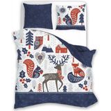 Dekbedovertrek - Grijs - Katoen - 140x200 cm