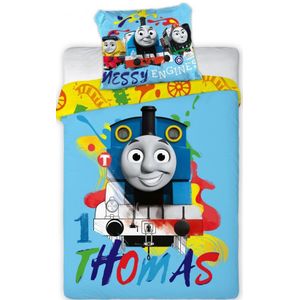 Thomas de Trein Peuterdekbedovertrek Messy Thomas - 100 x 135 cm - Katoen