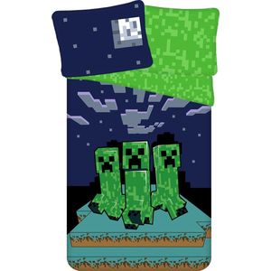 Minecraft Dekbedovertrek, Sssleep Tight - Eenpersoons - 140 x 200 + 70 x 90 cm - Katoen