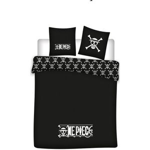 One Piece Dekbedovertrek tweepersoons 240 x 200 cm polyester zwart