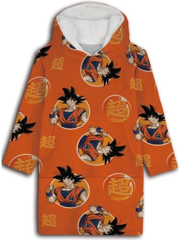 Dragon Ball Z Hoodie Fleece Deken, Warrior - Volwassen (One Size) - Polyester