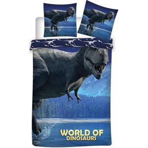 Dinosaurus Dekbedovertrek T-Rex - 140 x 200 cm + 63 x 63 cm - Polyester