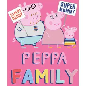 BrandMac - Peppa Pig Family - Deken - Roze - 100x140 cm - Polyester Polar Fleece
