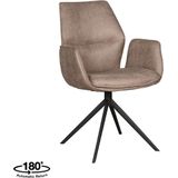 Label51 Mellow eetkamerstoel suede taupe