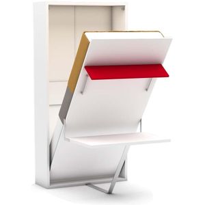 Eenpersoons opklapbed met  bureau - Happy - rood - Koudschuim matras HR60 - 120 KG