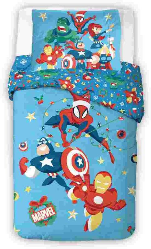 Marvel Avengers Dekbedovertrek kerst - 140 x 200 cm - 70 x 90 cm