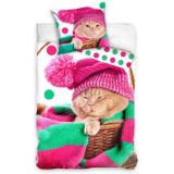 Dreamee - Dekbedovertrek - Roze - Katoen - Kitten Afbeeldingen