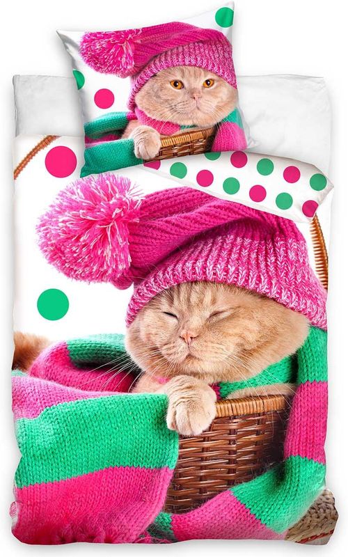 Dreamee - Dekbedovertrek - Roze - Katoen - Kitten Afbeeldingen