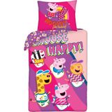 Peppa Pig Dekbedovertrek Choose Happy - 140 x 200 cm + 70 x 90 cm - Katoen